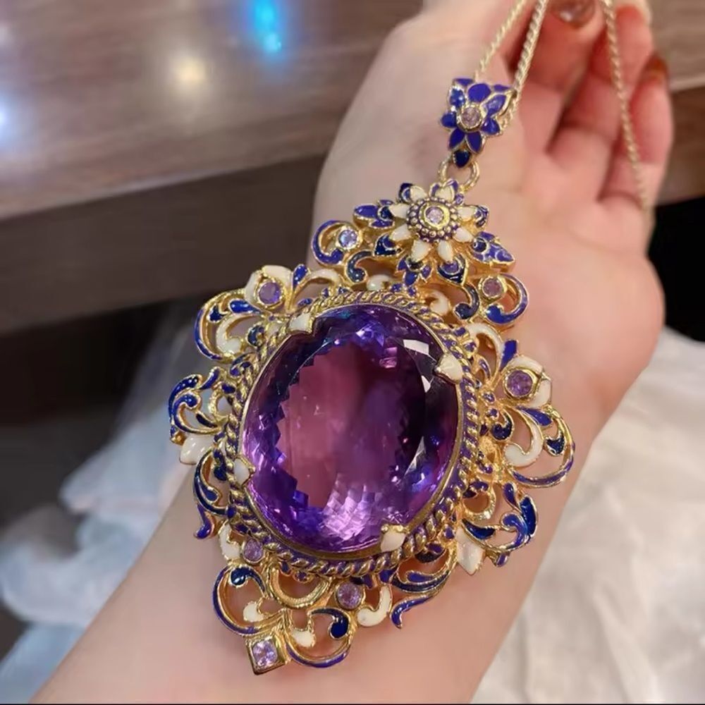 Vintage Inspired Royal Amethyst Pendant no Necklace